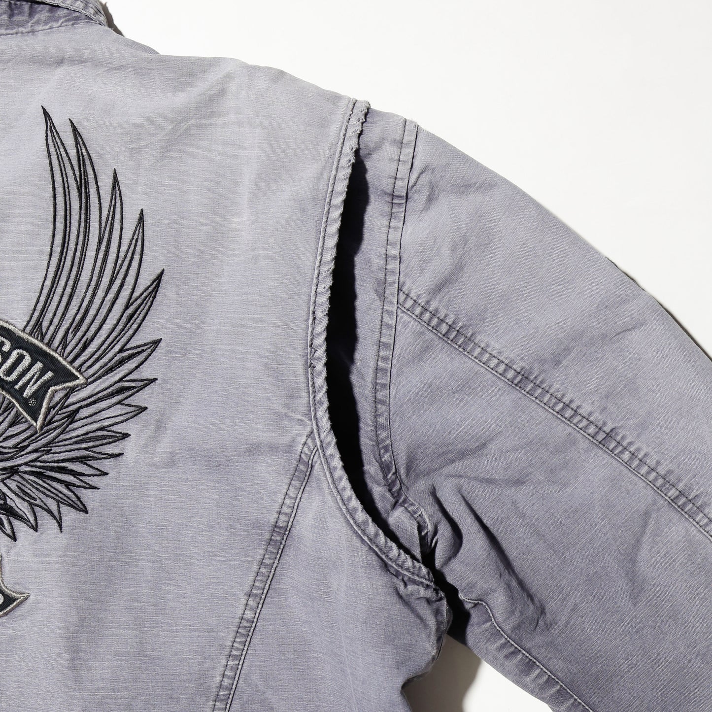 vintage harley-davidson dust broken jacket, with copper badge