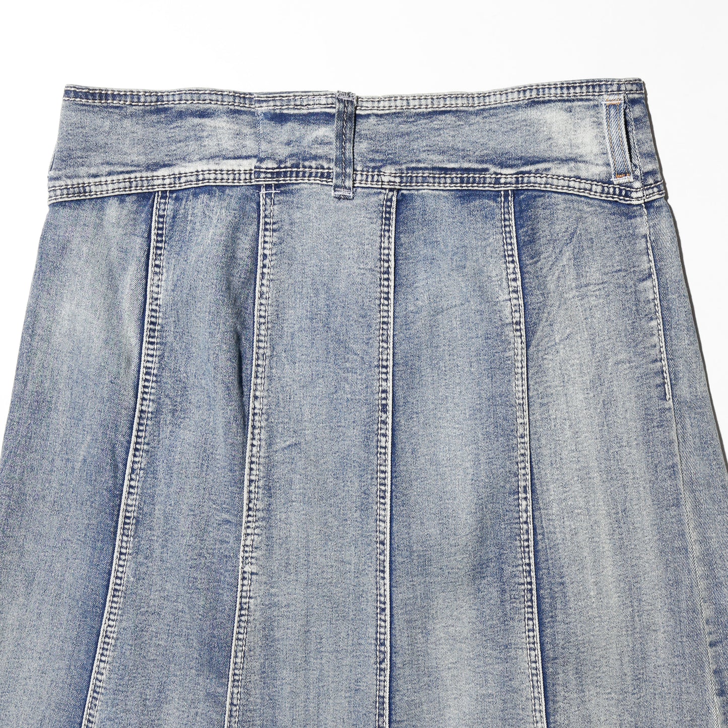 vintage contrast pleats denim skirt