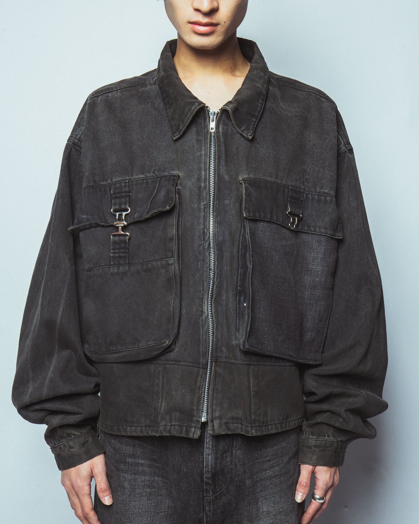 vintage baggy pocket denim jacket