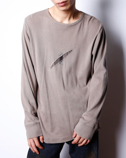 vintage slashed numbering cut sew