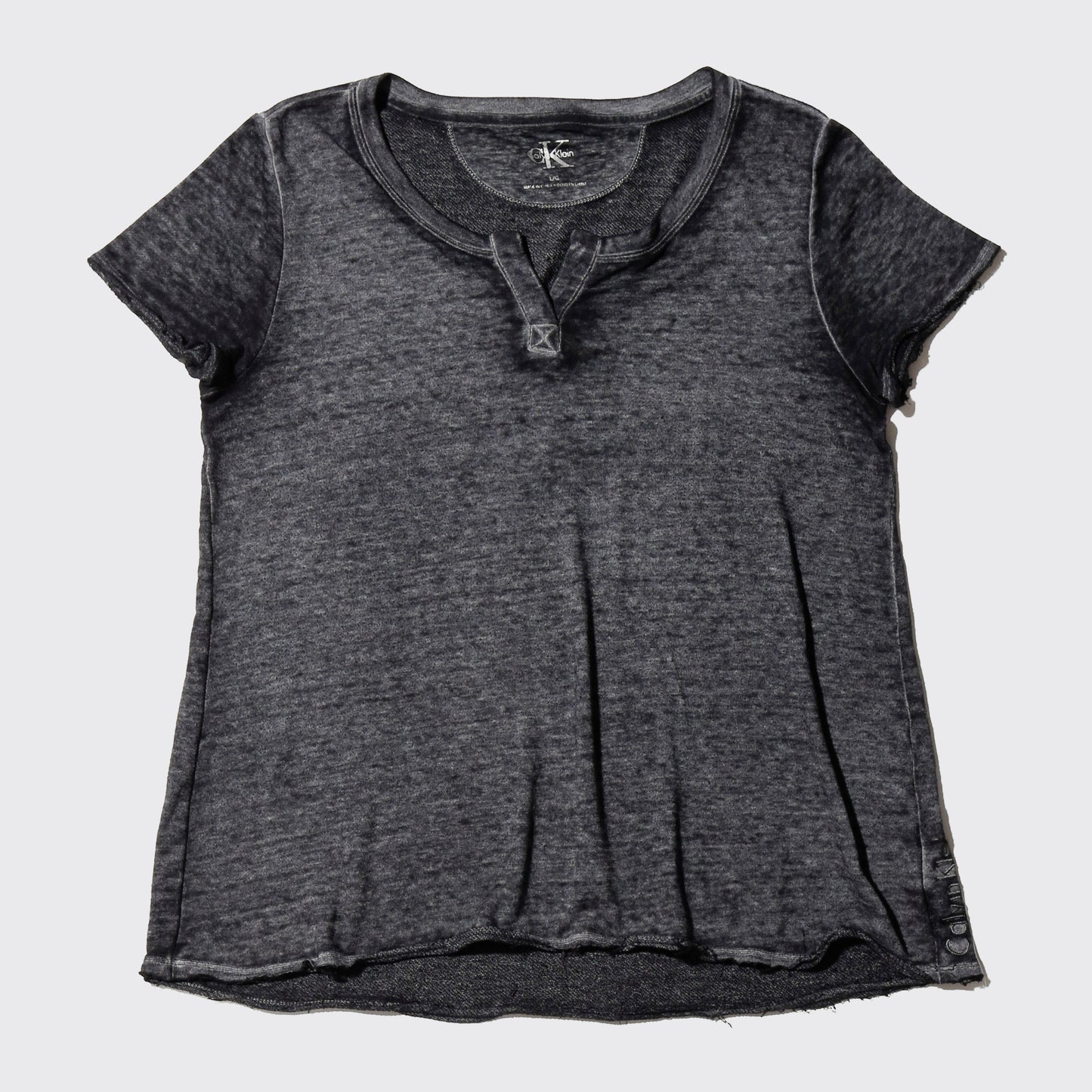 vintage calvin klein distressed henry neck t-shirt