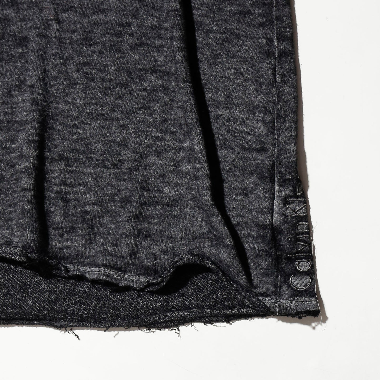 vintage calvin klein distressed henry neck t-shirt