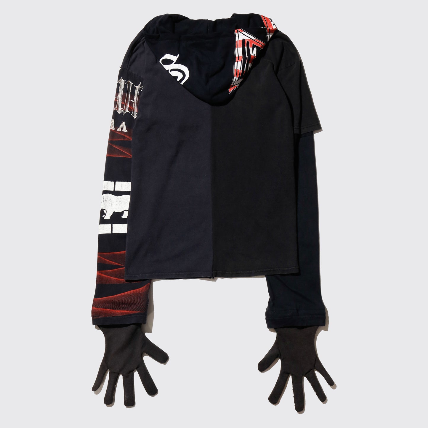 *one-off hybrid hooded cut sew, with detachable gloves