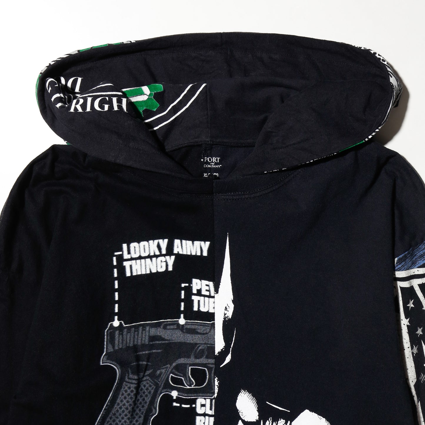 *one-off hybrid hooded cut sew, with detachable gloves