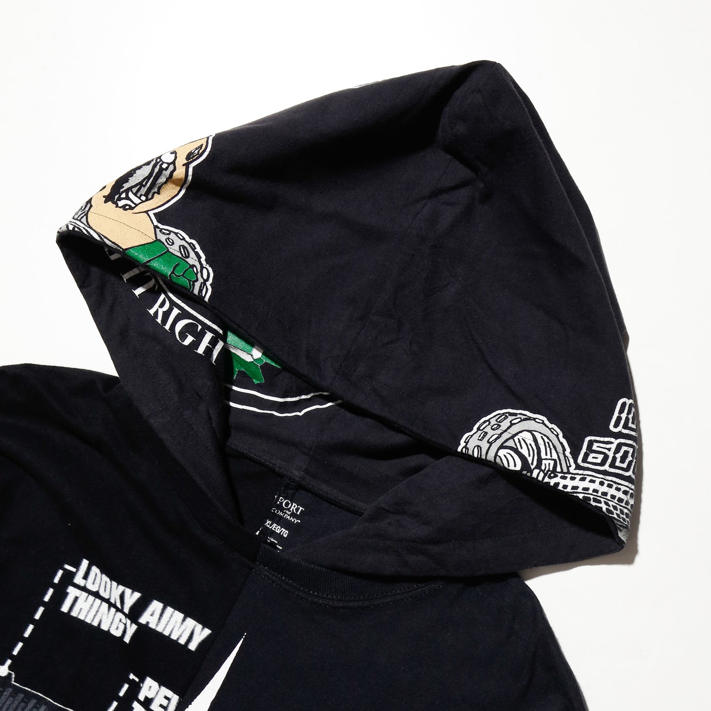 *one-off hybrid hooded cut sew, with detachable gloves