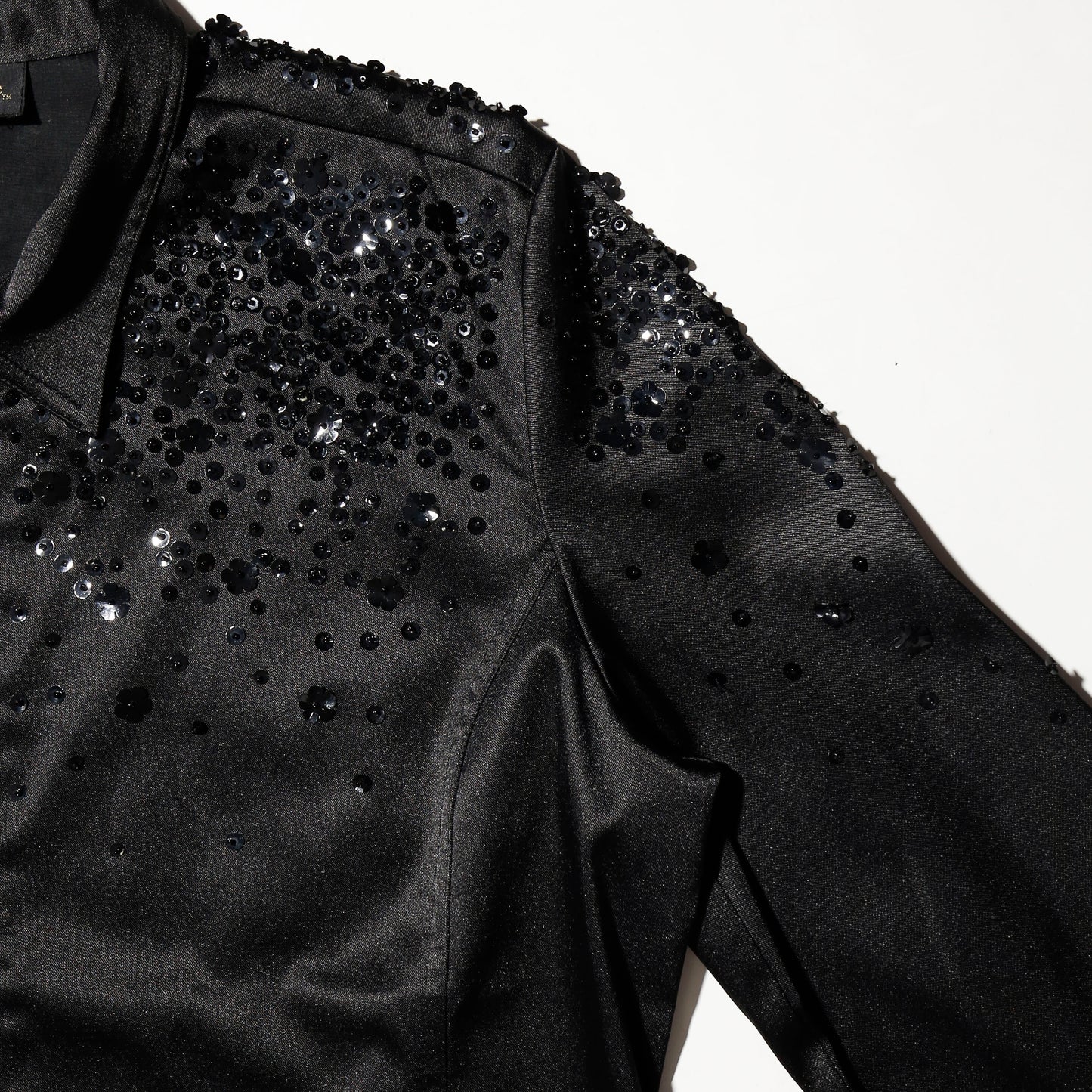 vintage shinny trucker satin jacket