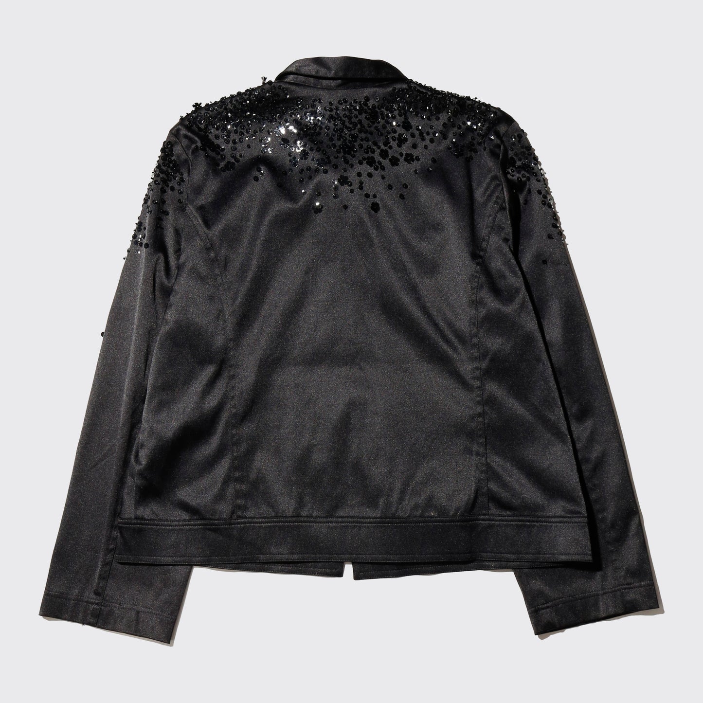 vintage shinny trucker satin jacket