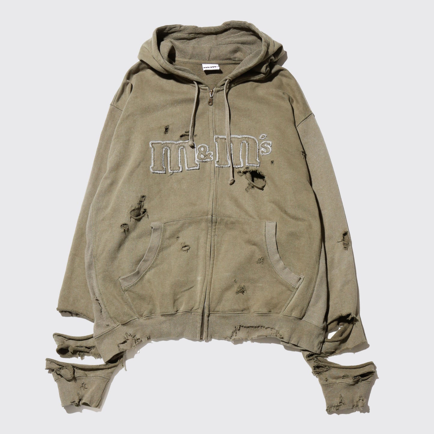 *one-off m&m's broken zip hoodie