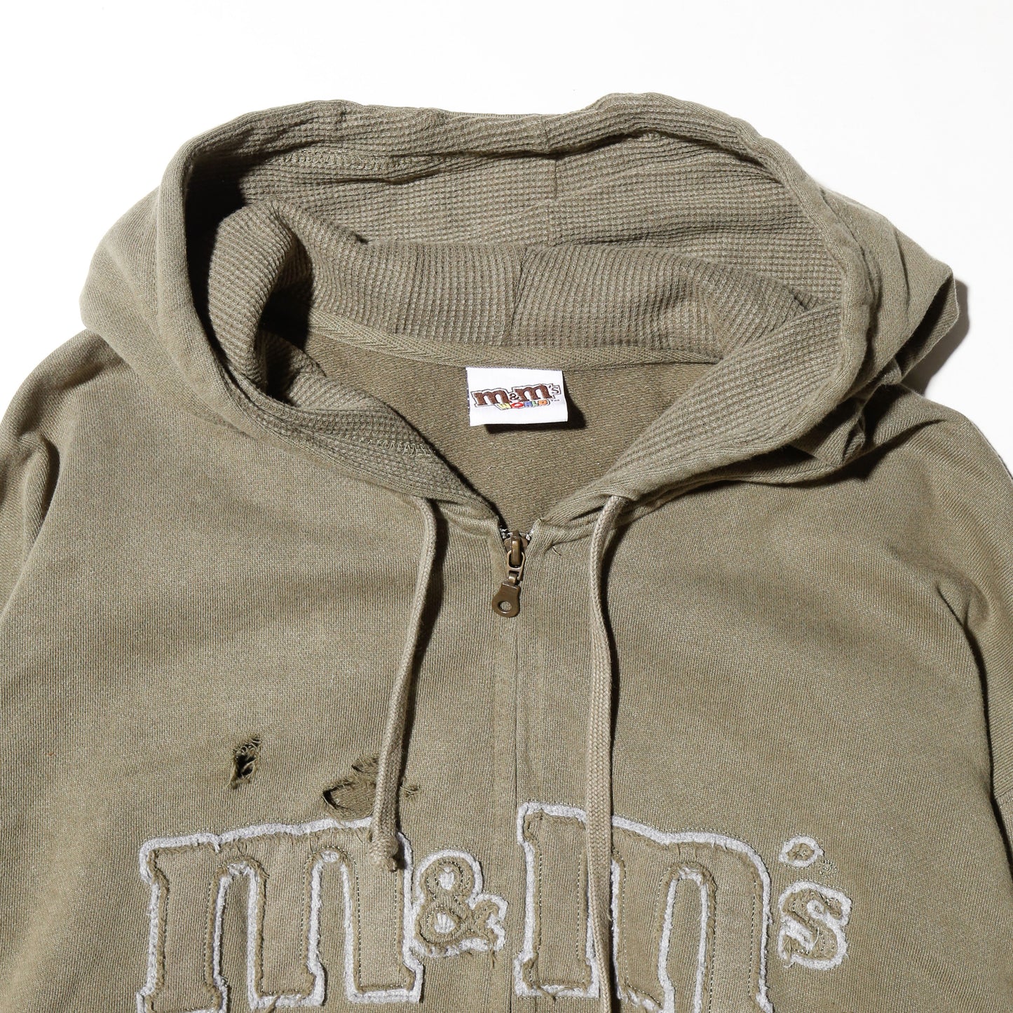 *one-off m&m's broken zip hoodie