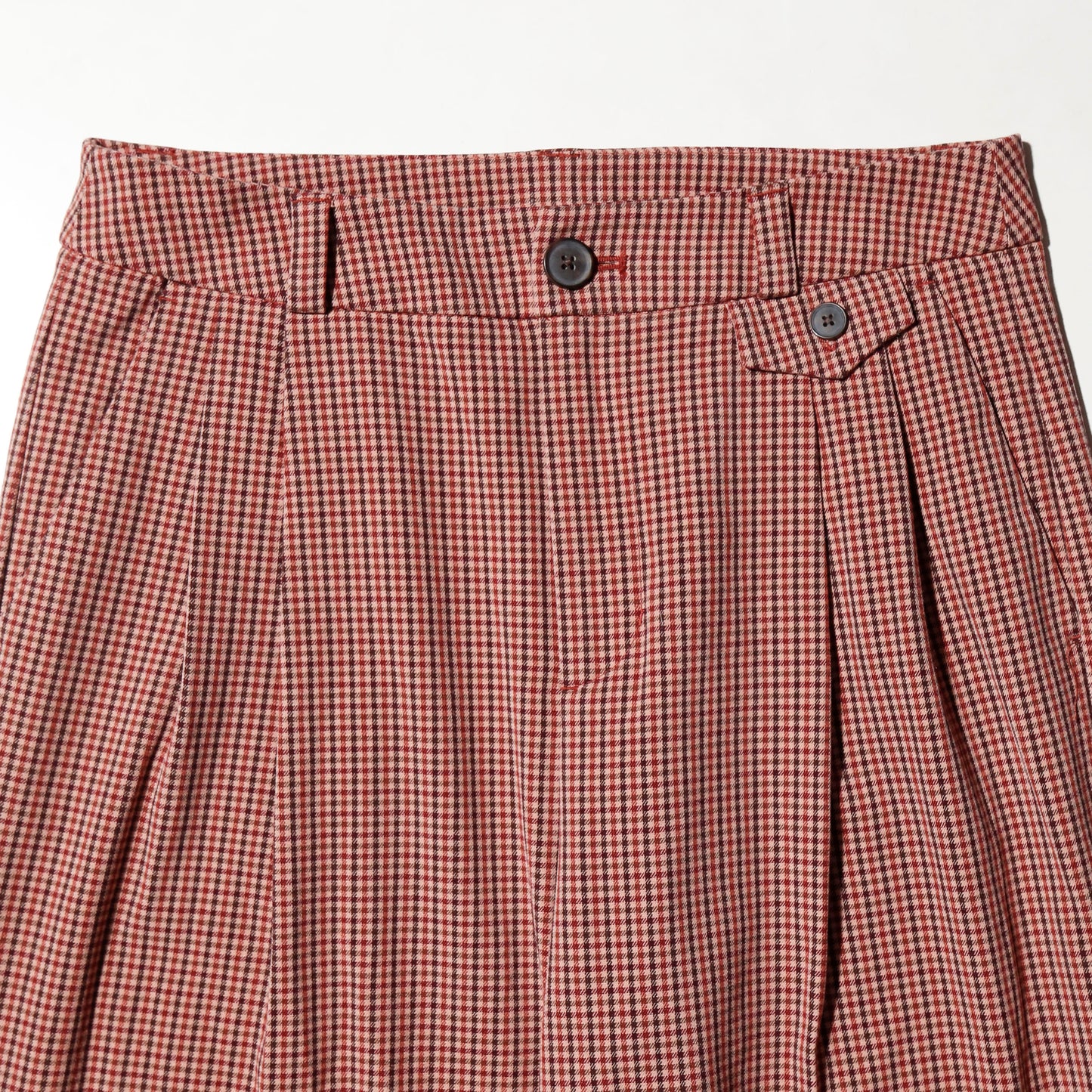 vintage tucked wide check slacks