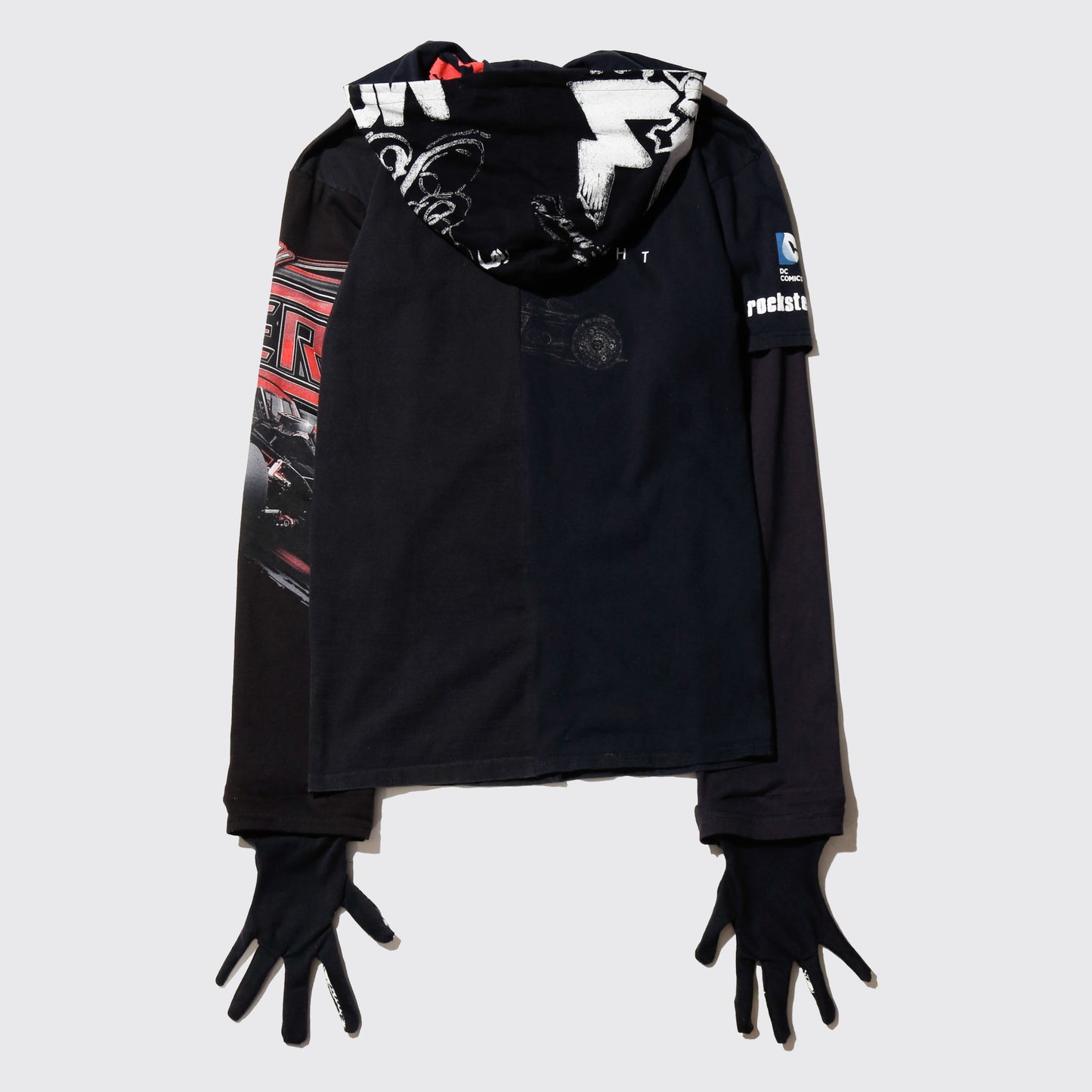 *one-off hybrid hooded cut sew, with detachable gloves