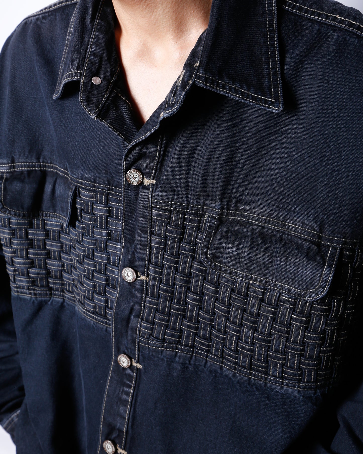 vintage braid trucker jacket