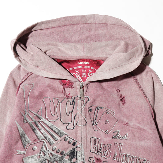 *one-off 00's diesel luck ace broken hoodie
