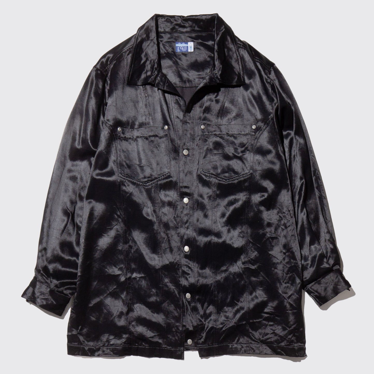 vintage satin trucker shirt jacket