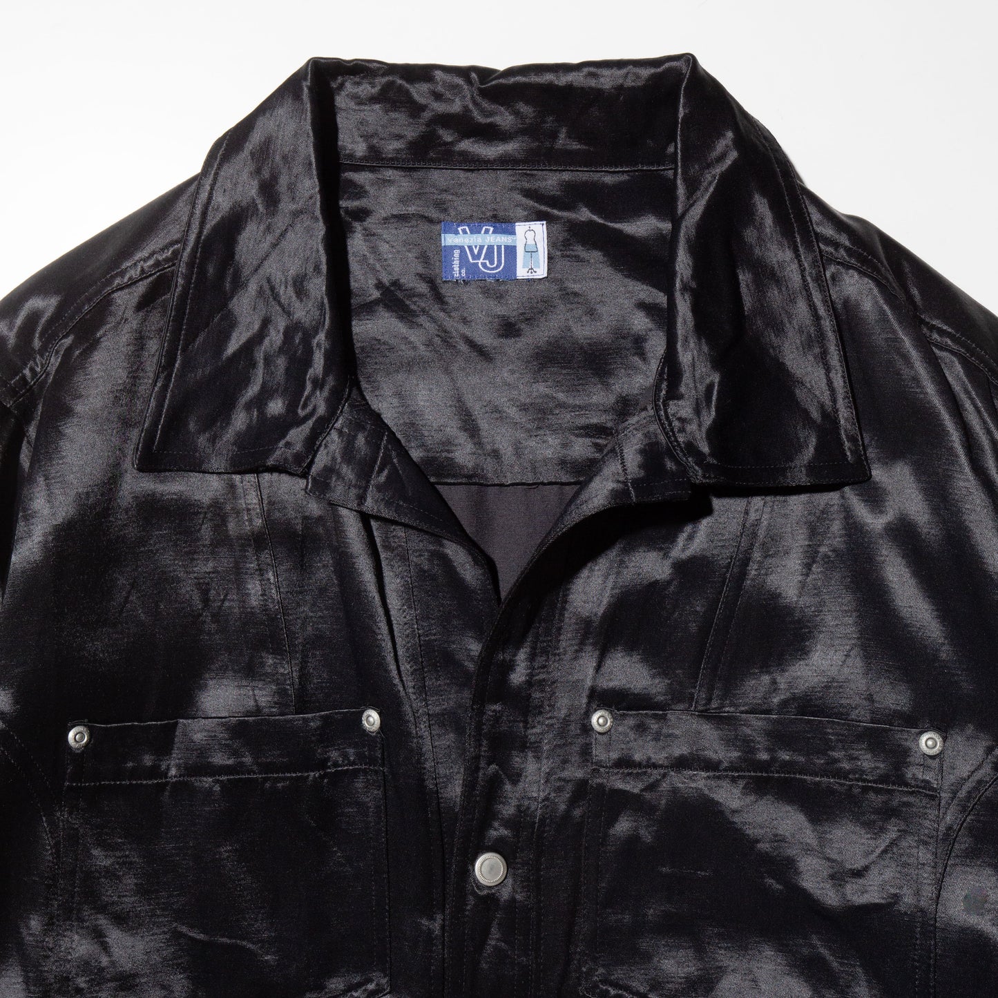 vintage satin trucker shirt jacket