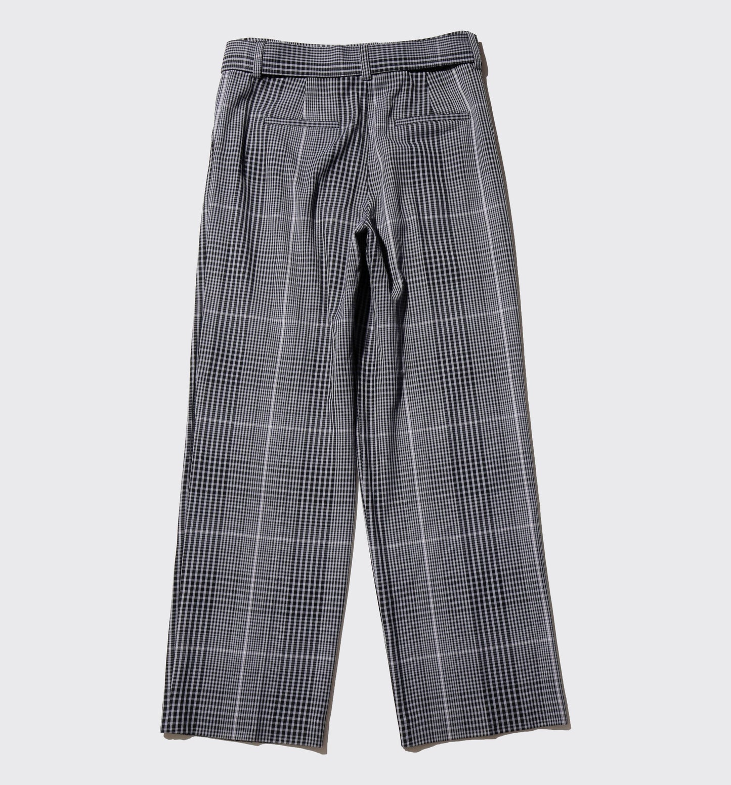 vintage belted glen check wide slacks