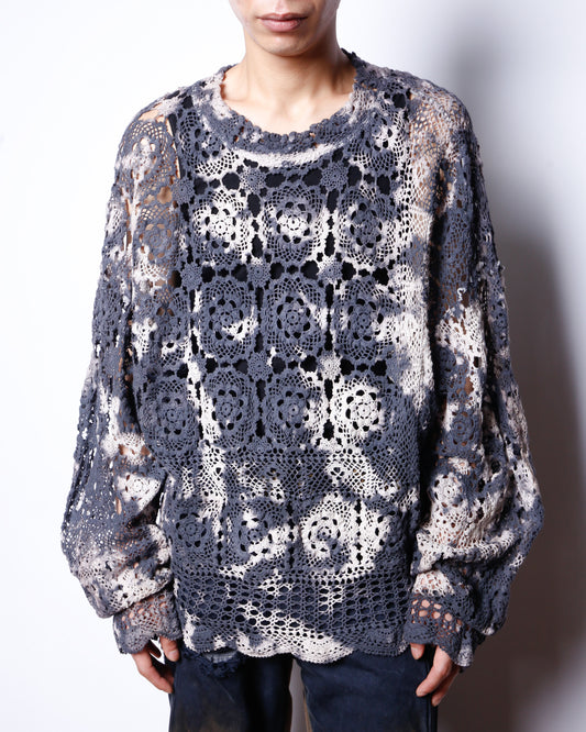 remake acid vintage lace pullover