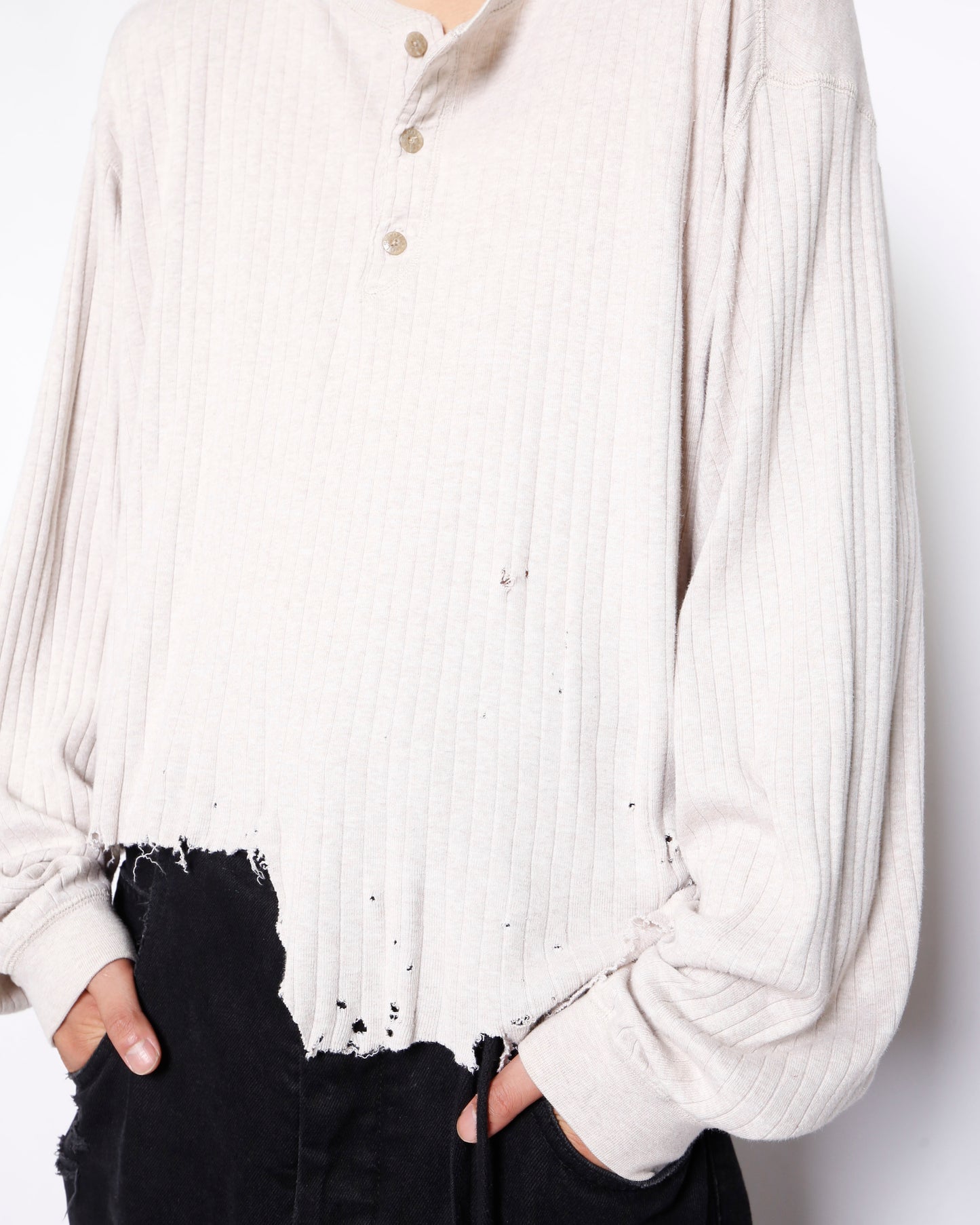 *one-off levi's broken henry neck cut sew