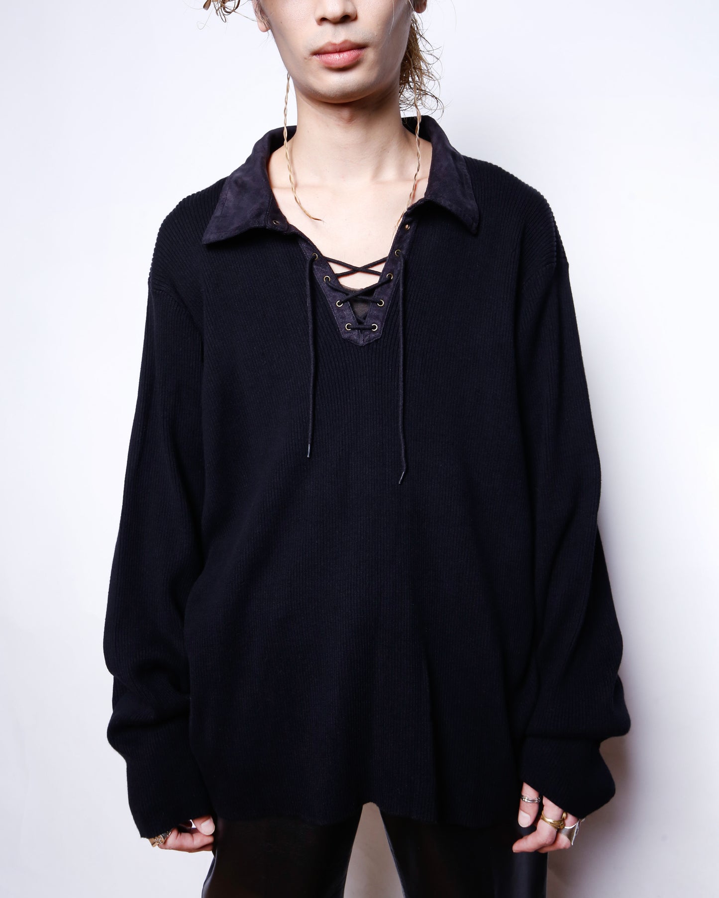 vintage lauren ralph lauren lace up sweater