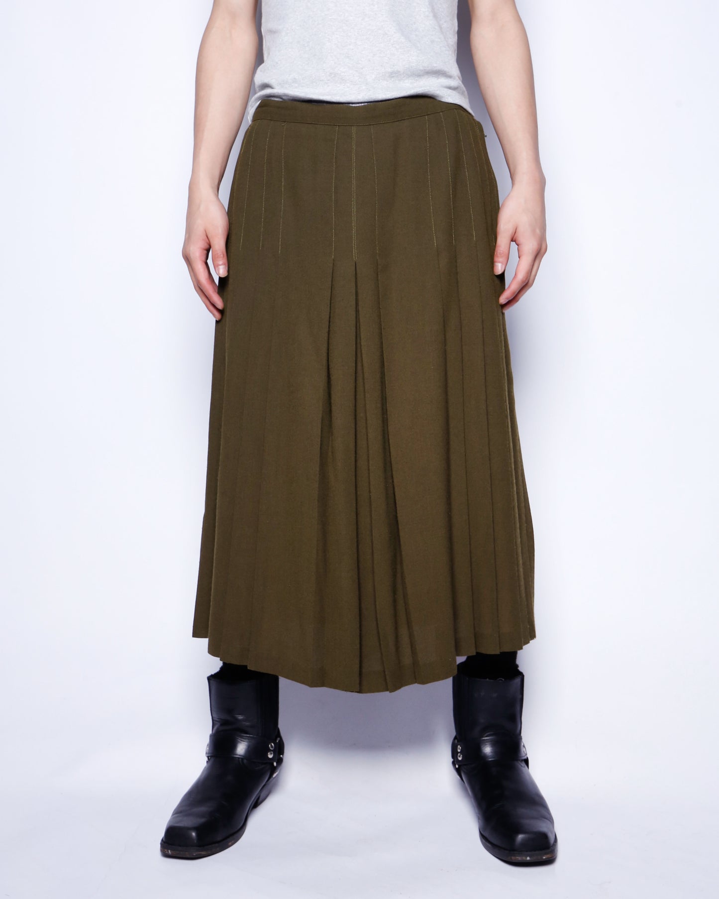 vintage pleats wide shorts