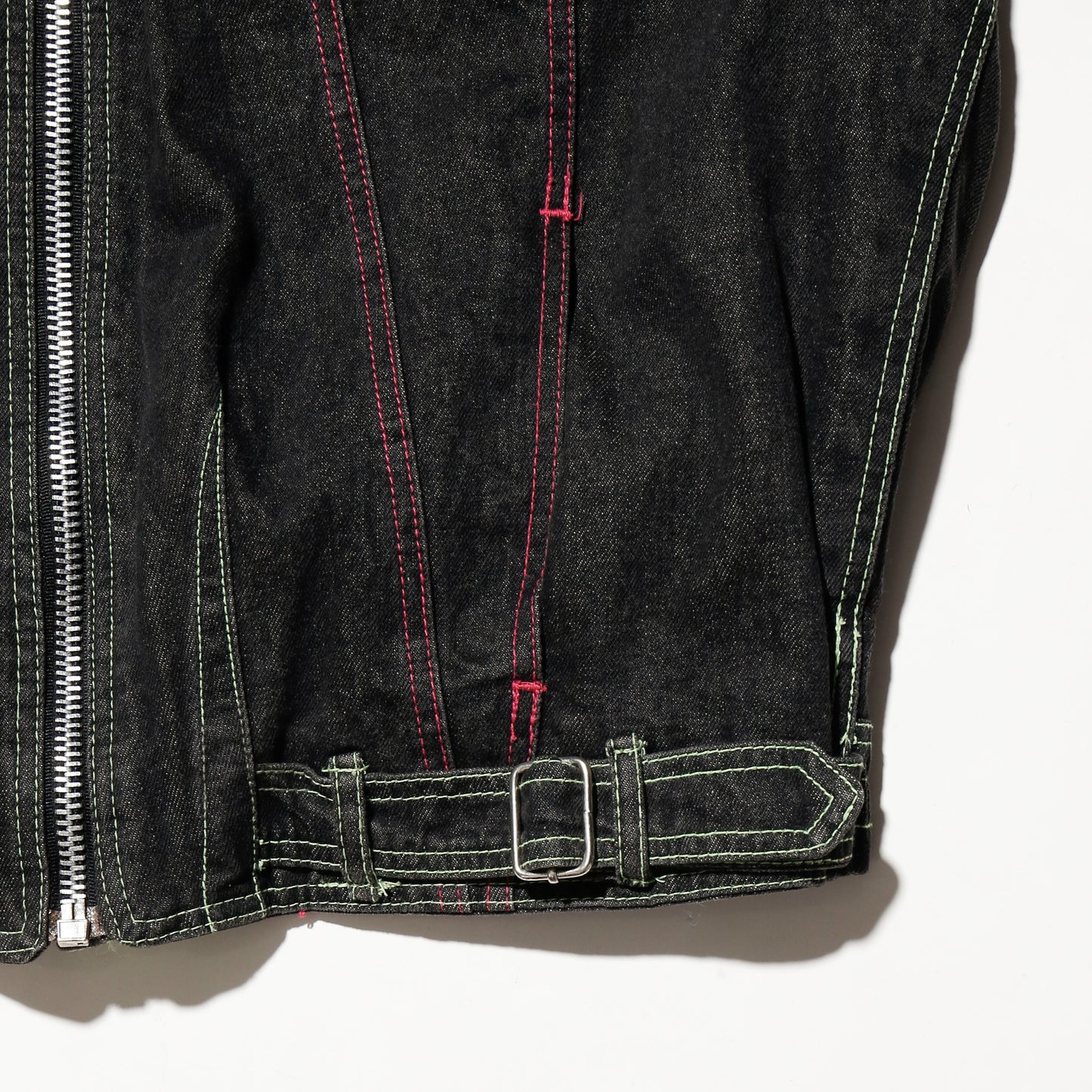 vintage euro leather hybrid trucker jacket, detachable collar/sleeve