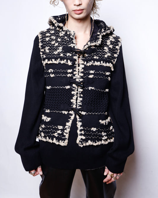 vintage toggle tweed knit vest