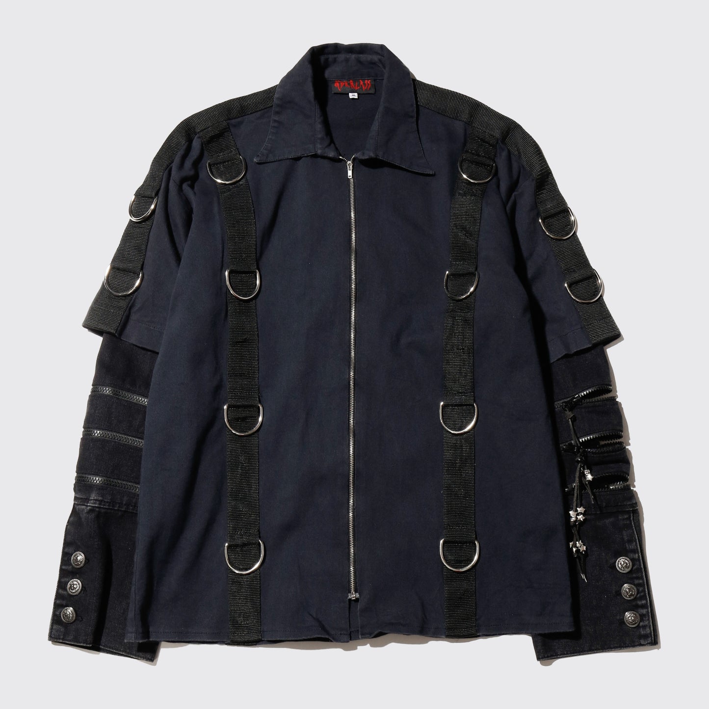 *one-off  fringe zipped bondage jacket