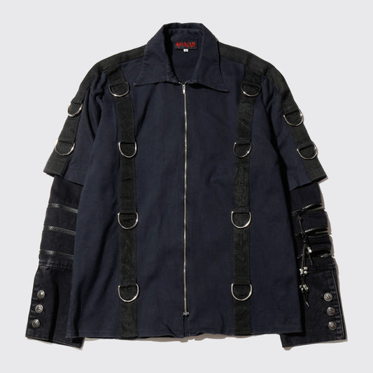 *one-off  fringe zipped bondage jacket