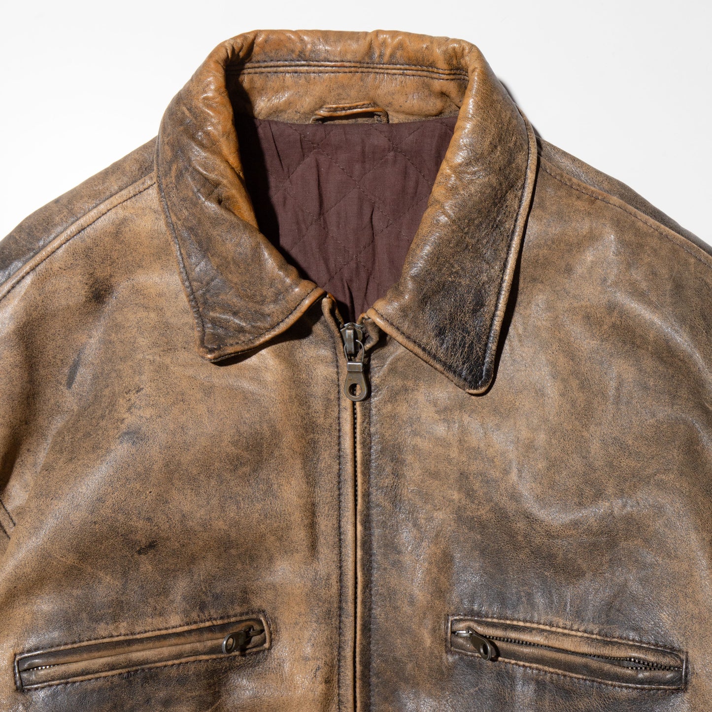 vintage faded 6p leather jacket