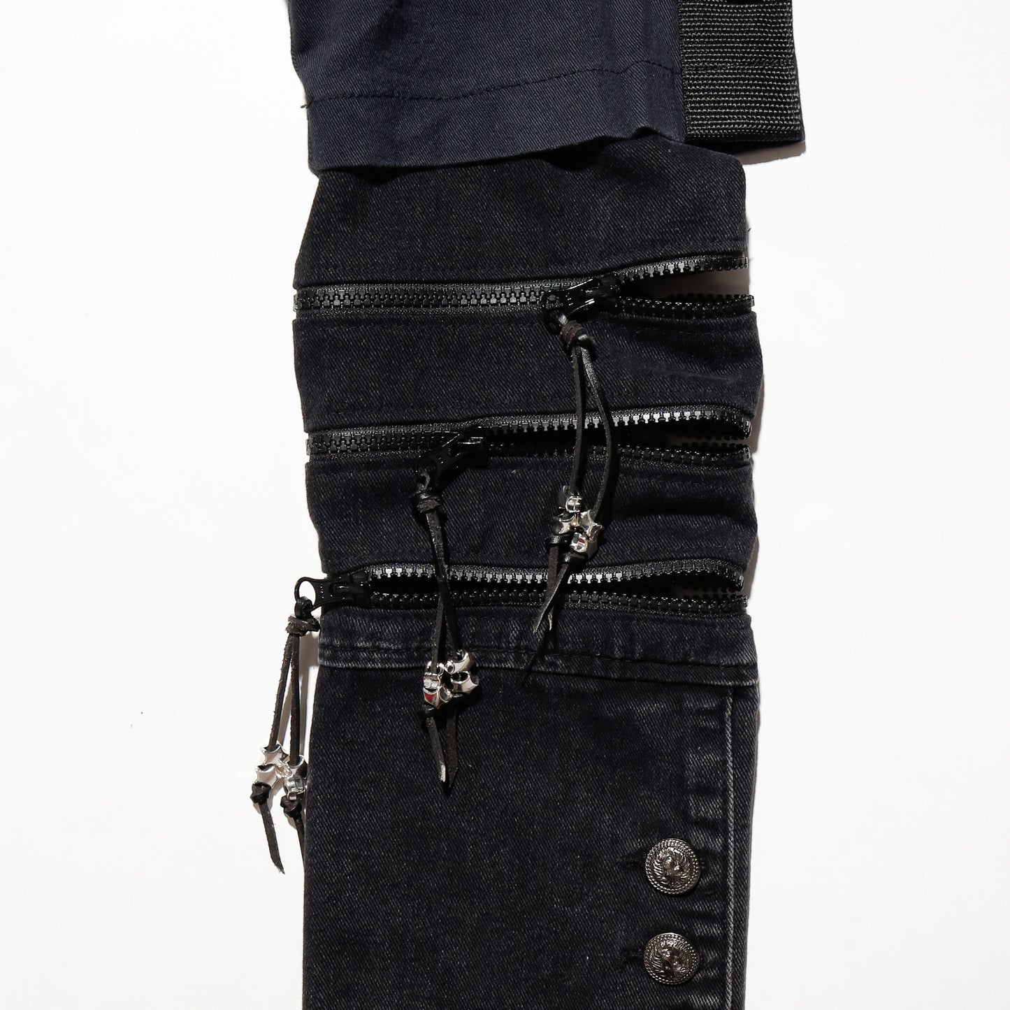*one-off  fringe zipped bondage jacket