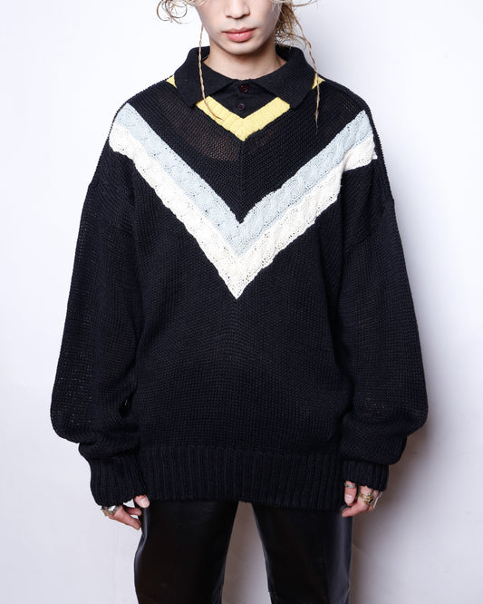 vintage hybrid tilden polo sweater