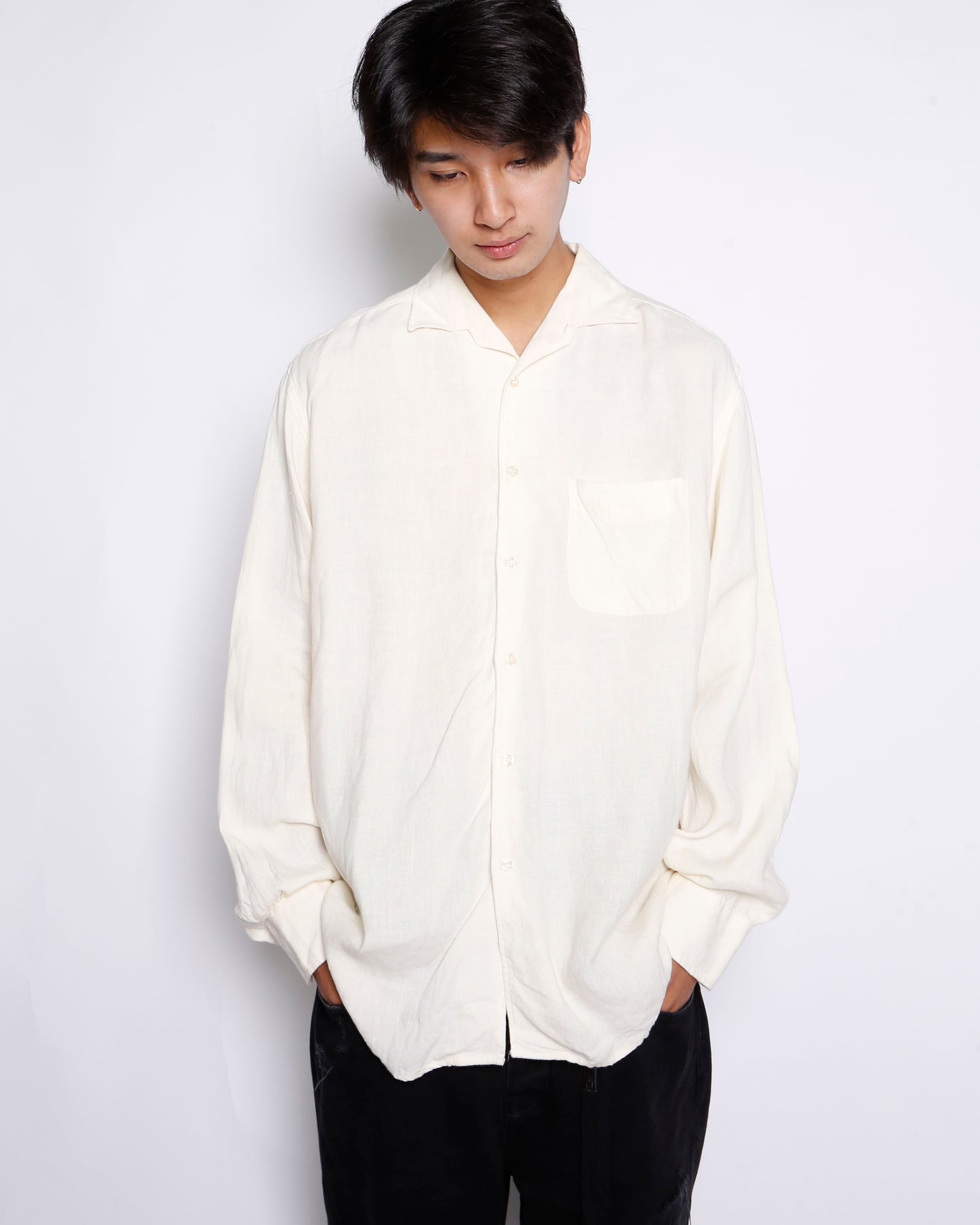 vintage euro open collar shirt