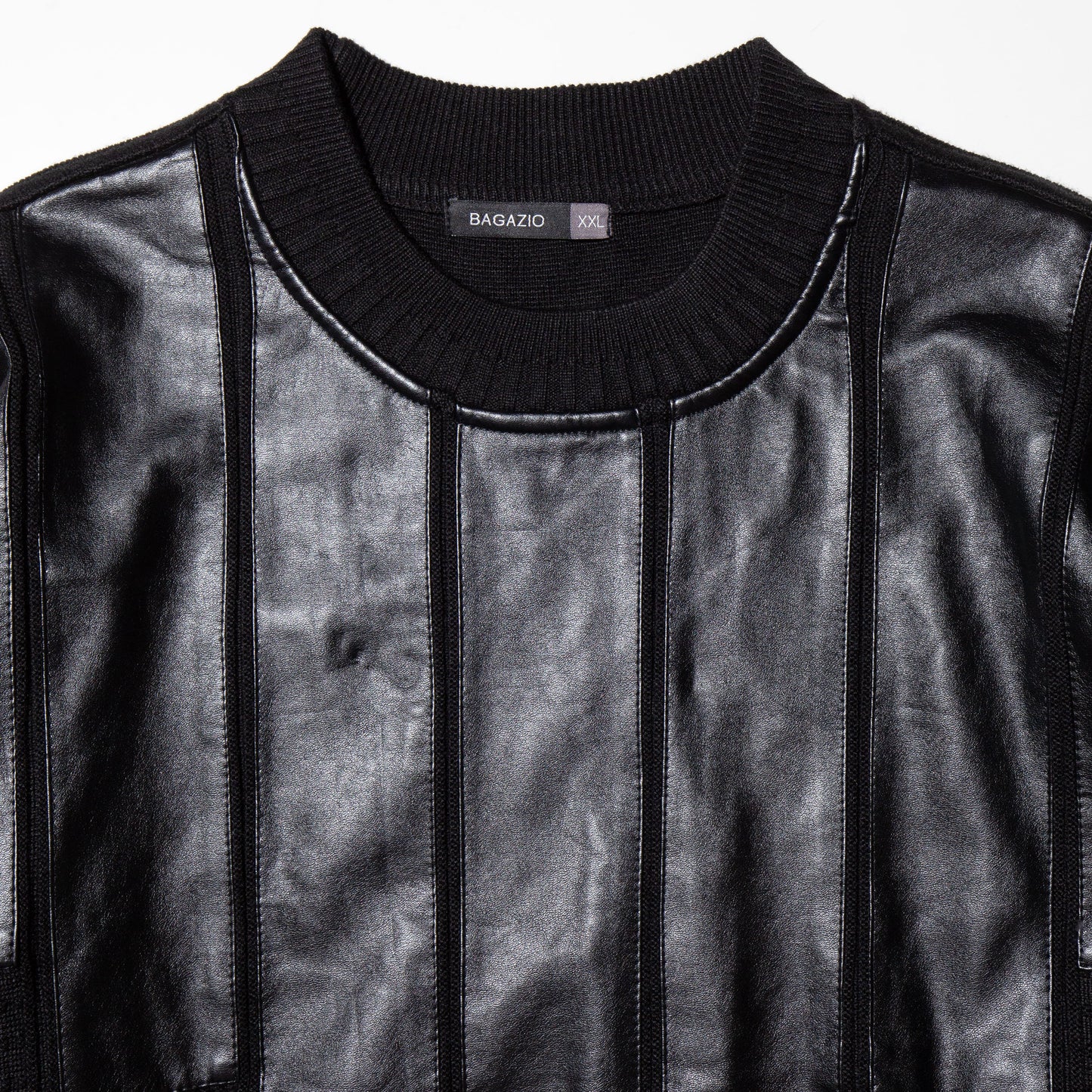 vintage leather conbi sweater