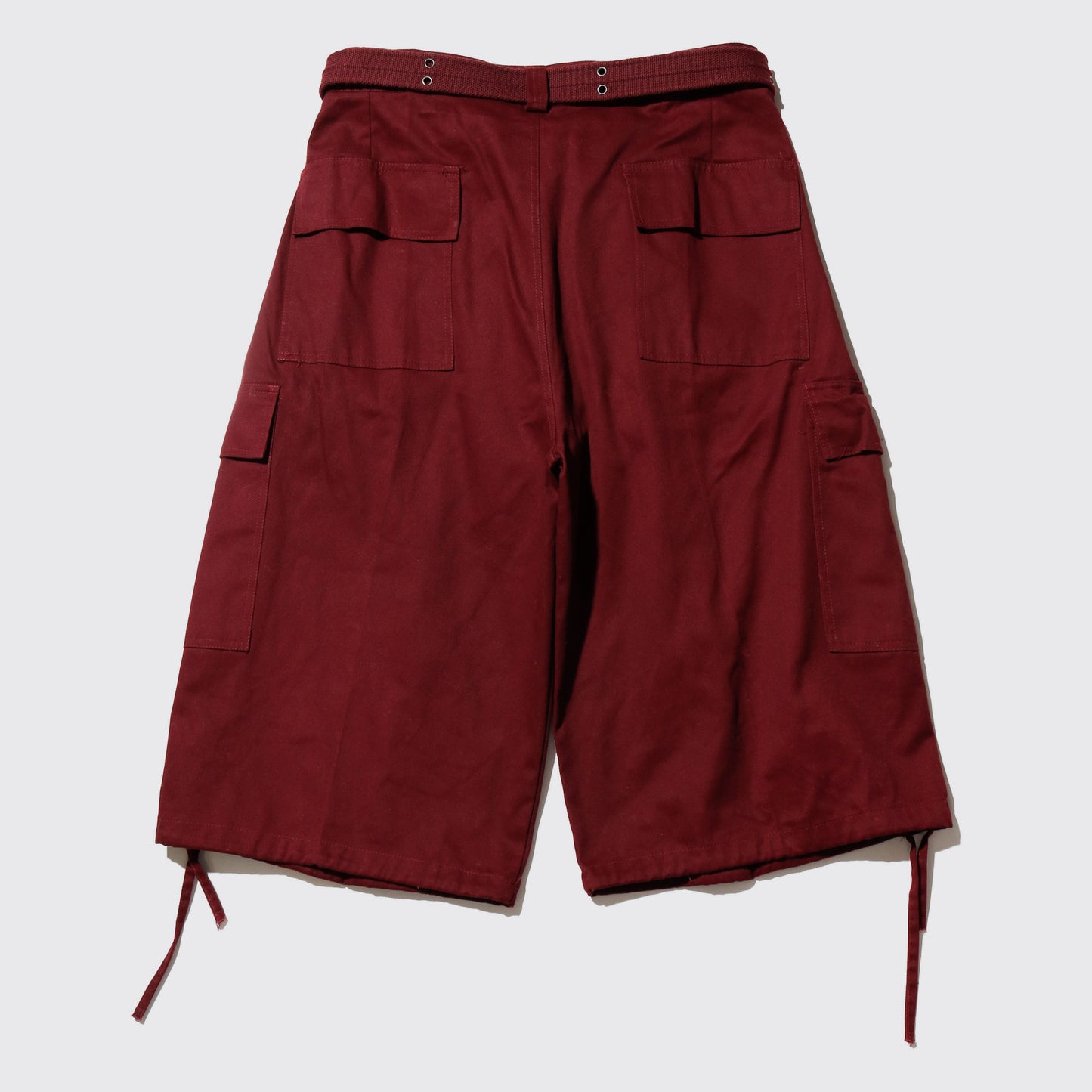 vintage belted center tuck cargo shorts