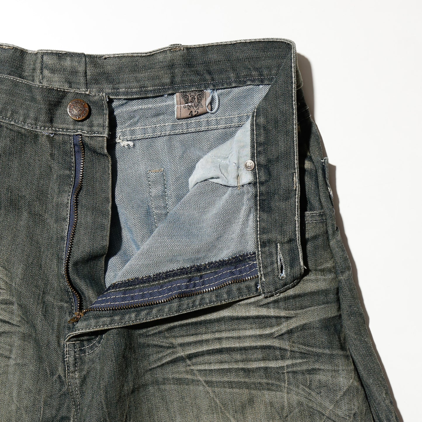 vintage faded wide denim shorts