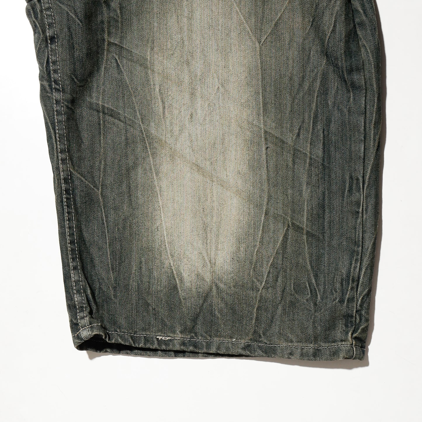vintage faded wide denim shorts