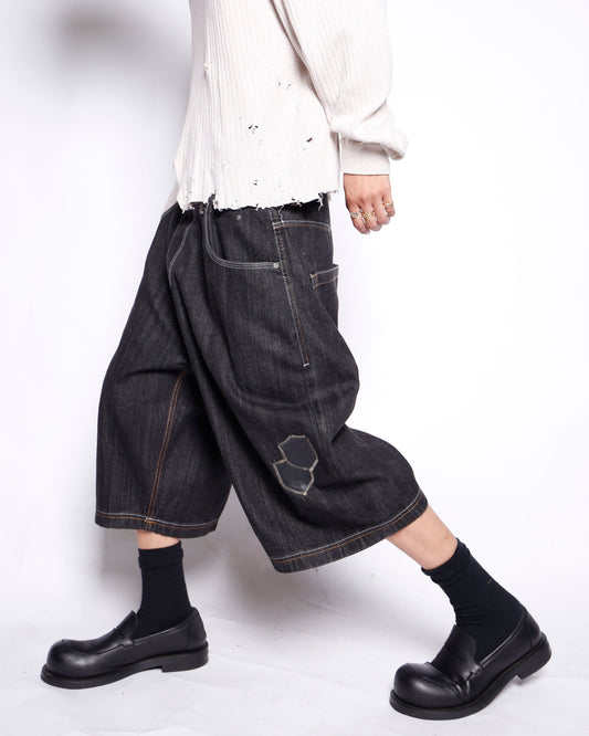 vintage emblem denim bermuda shorts, *resized