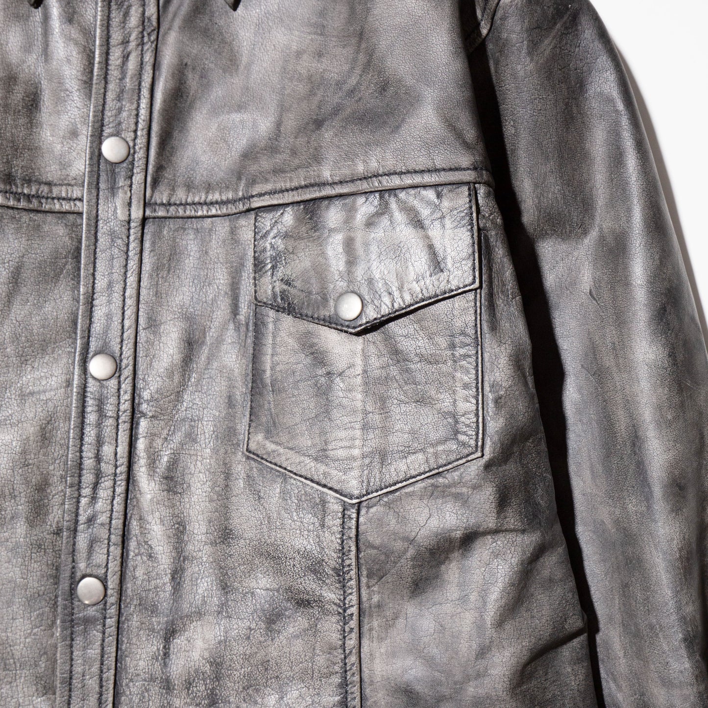 vintage loose acid leather jacket