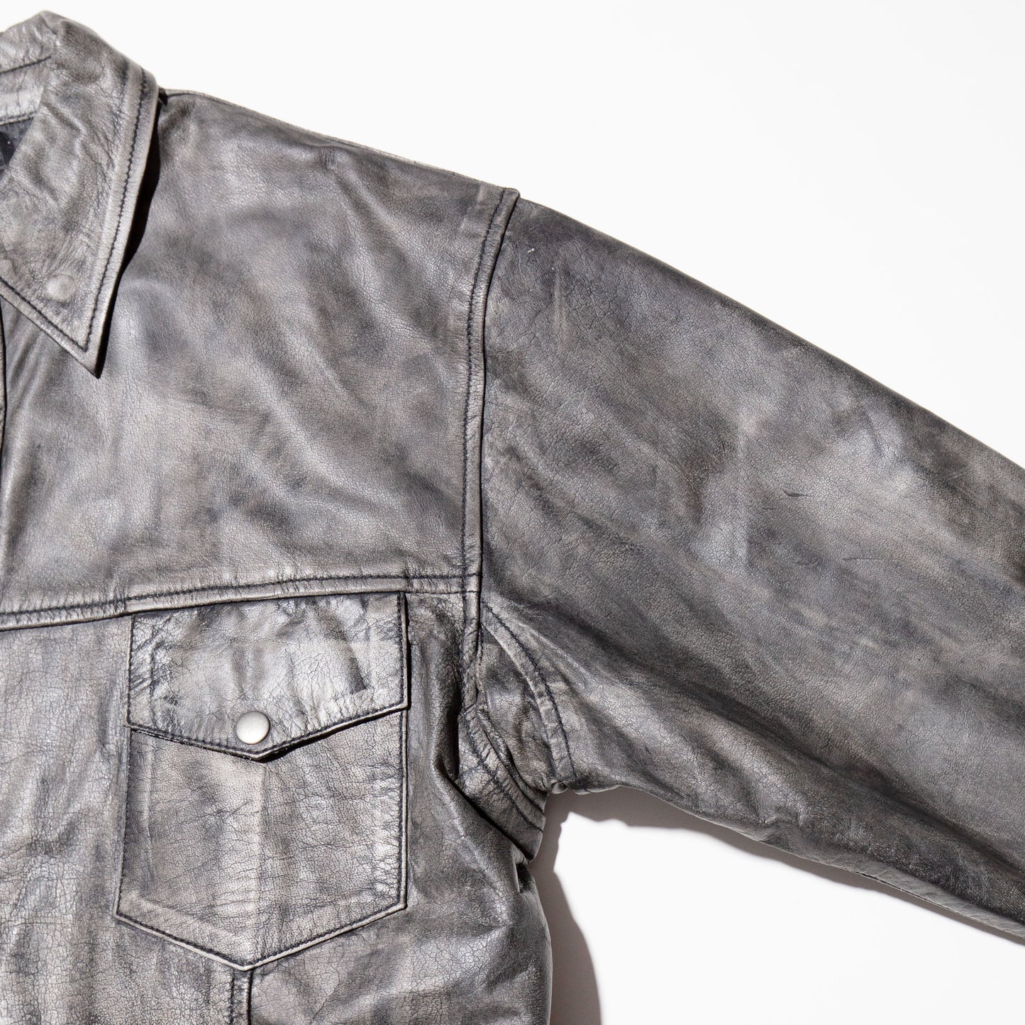 vintage loose acid leather jacket