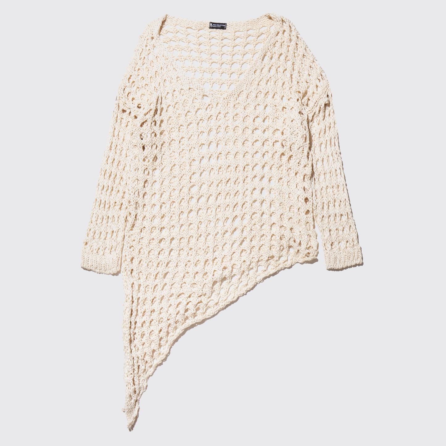 Vintage asymmetrical crochet long sleeve