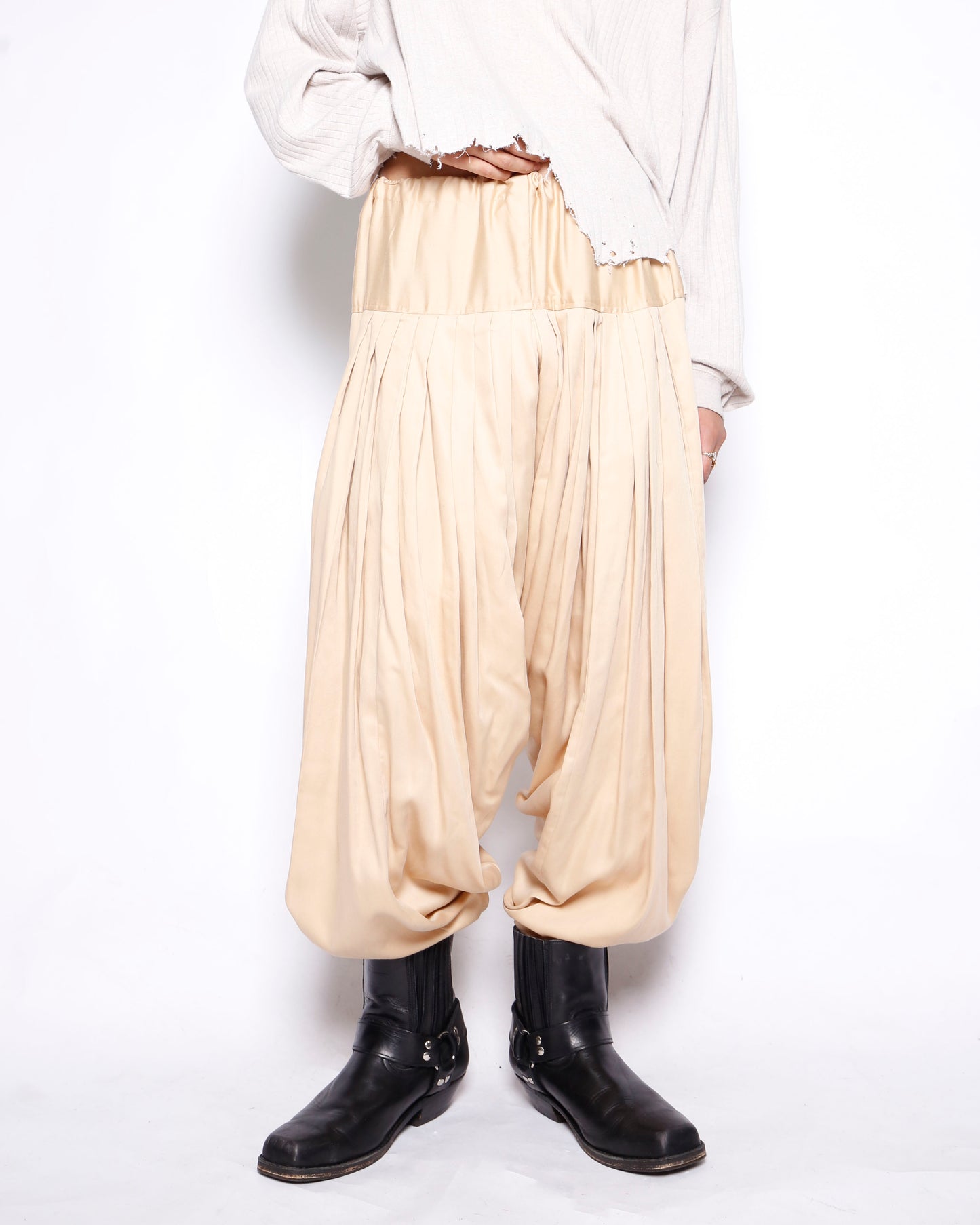 vintage pleats patiala trousers