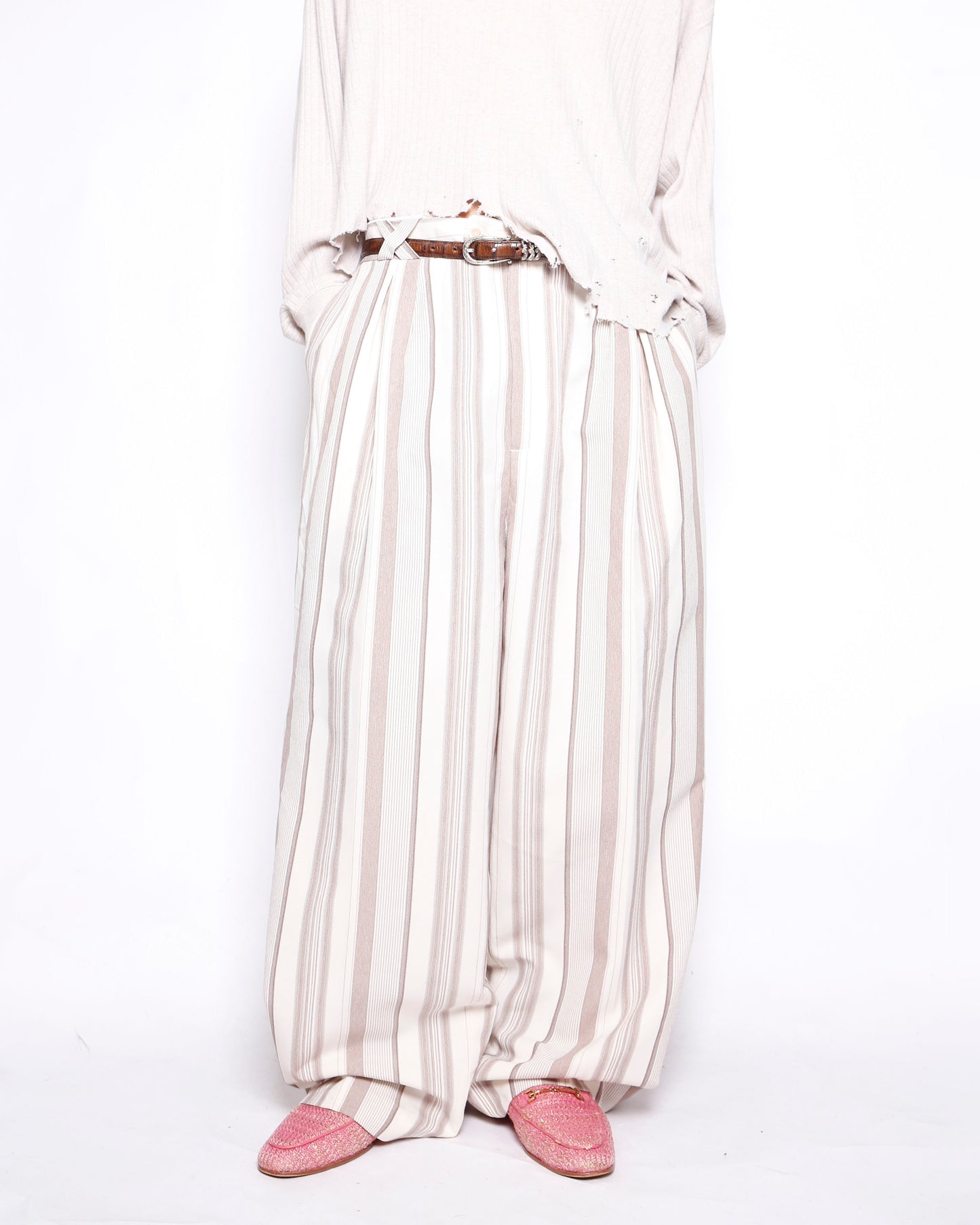 vintage stripe wide slacks, *resized