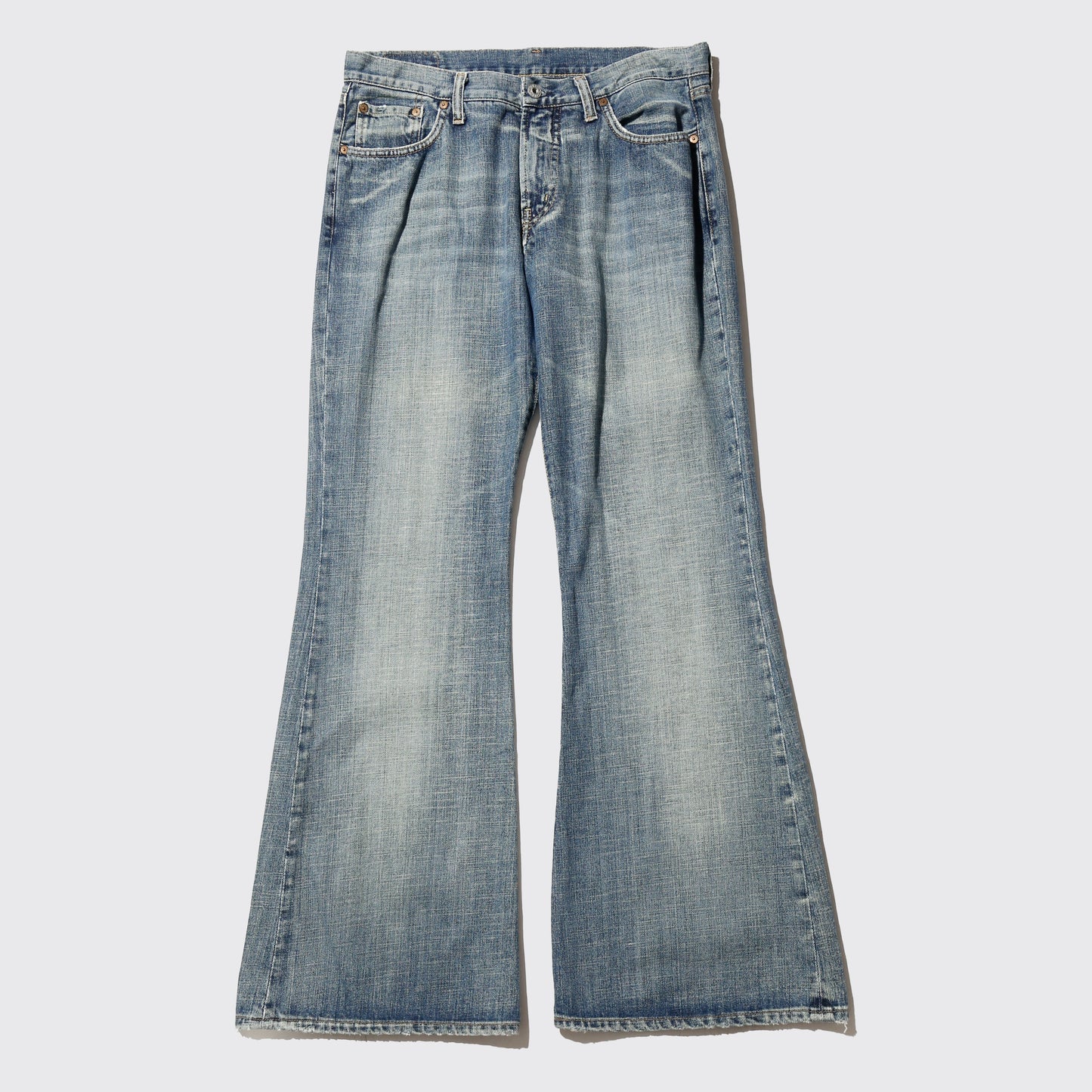 vintage aging low rised flare jeans