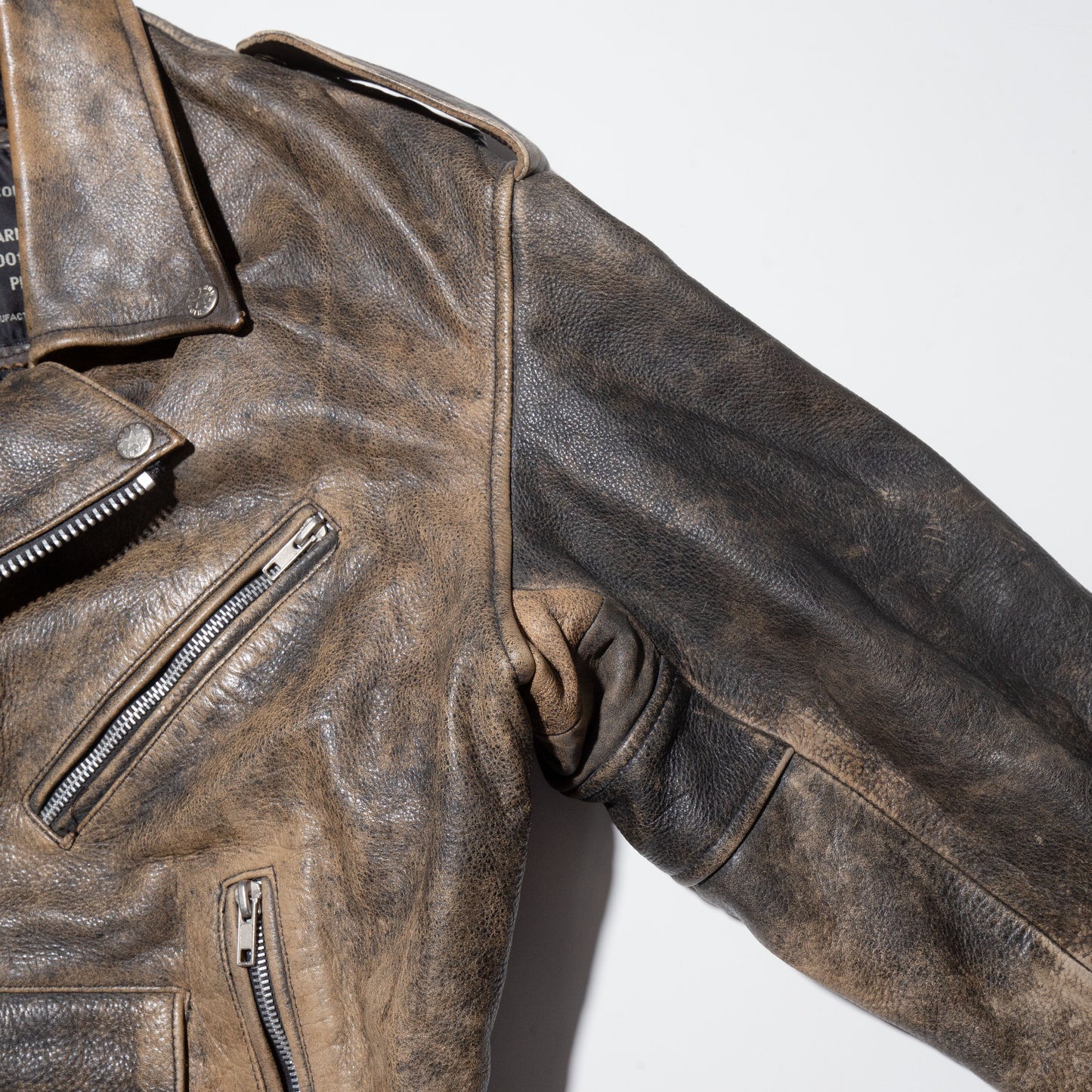 vintage faded leather riders jacket