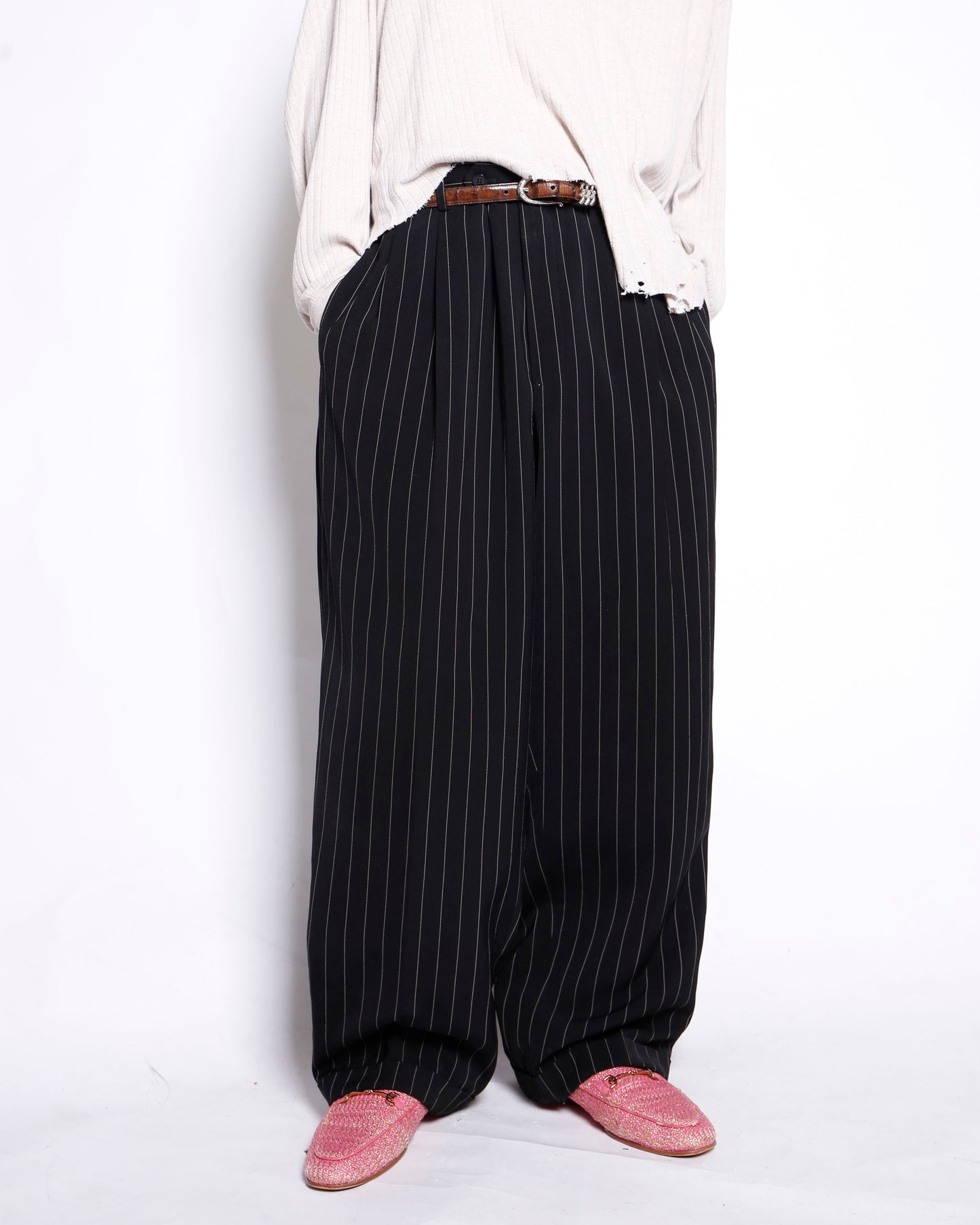 vintage stripe wide zoot slacks