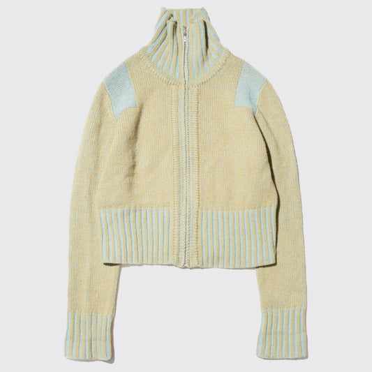 vintage rib short zip knit