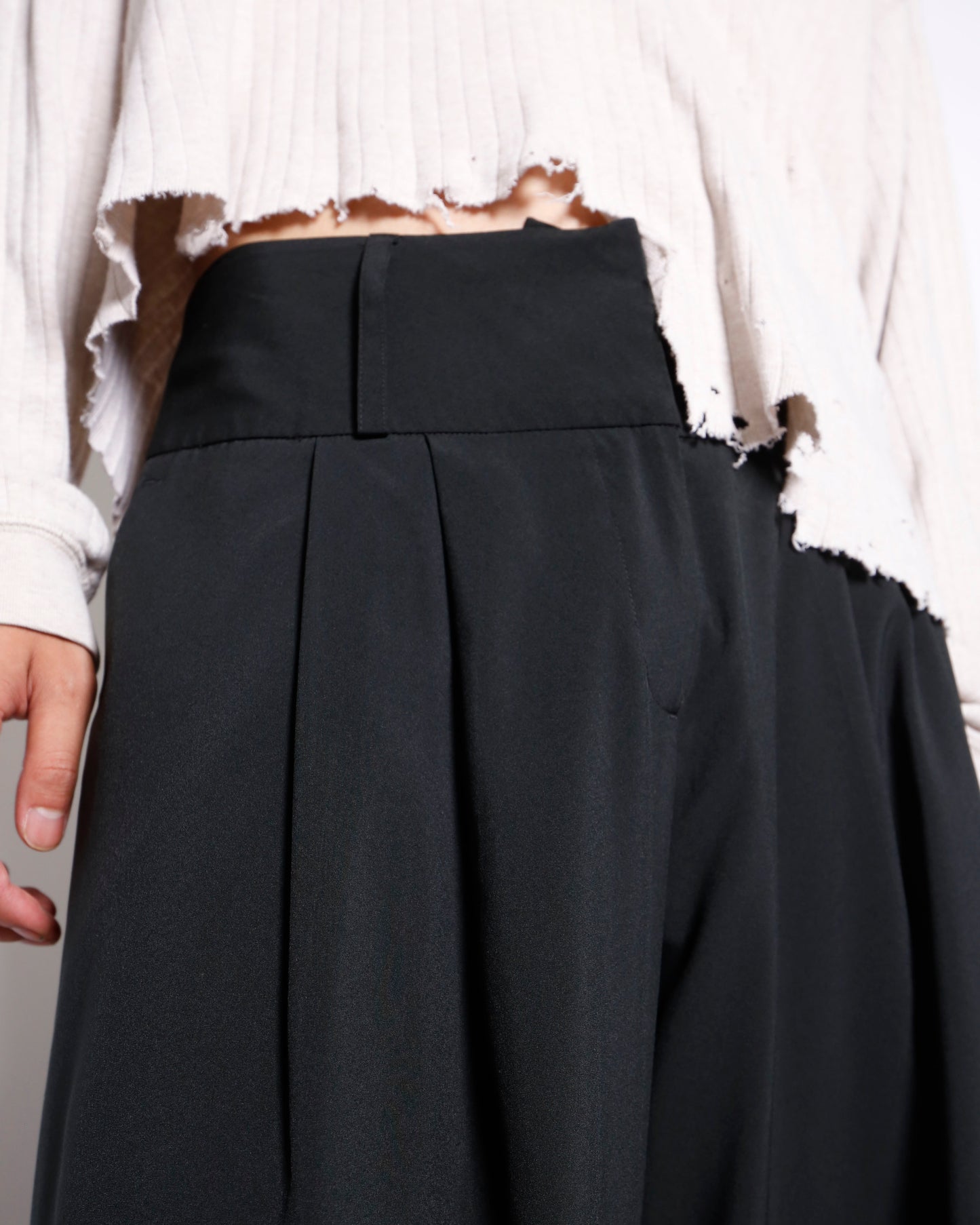 vintage tucked flare wide slacks