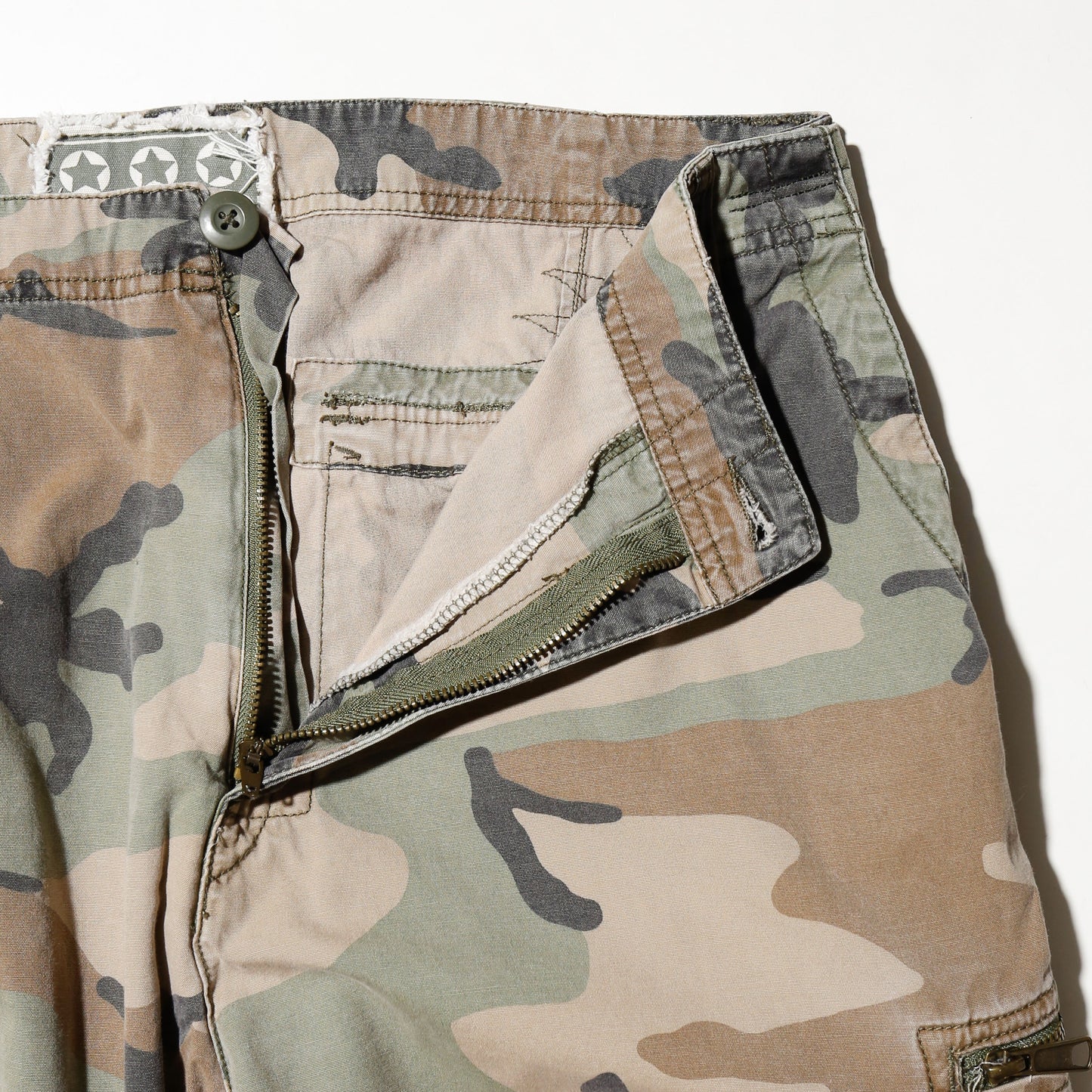 vintage detachable camo cargo trousers