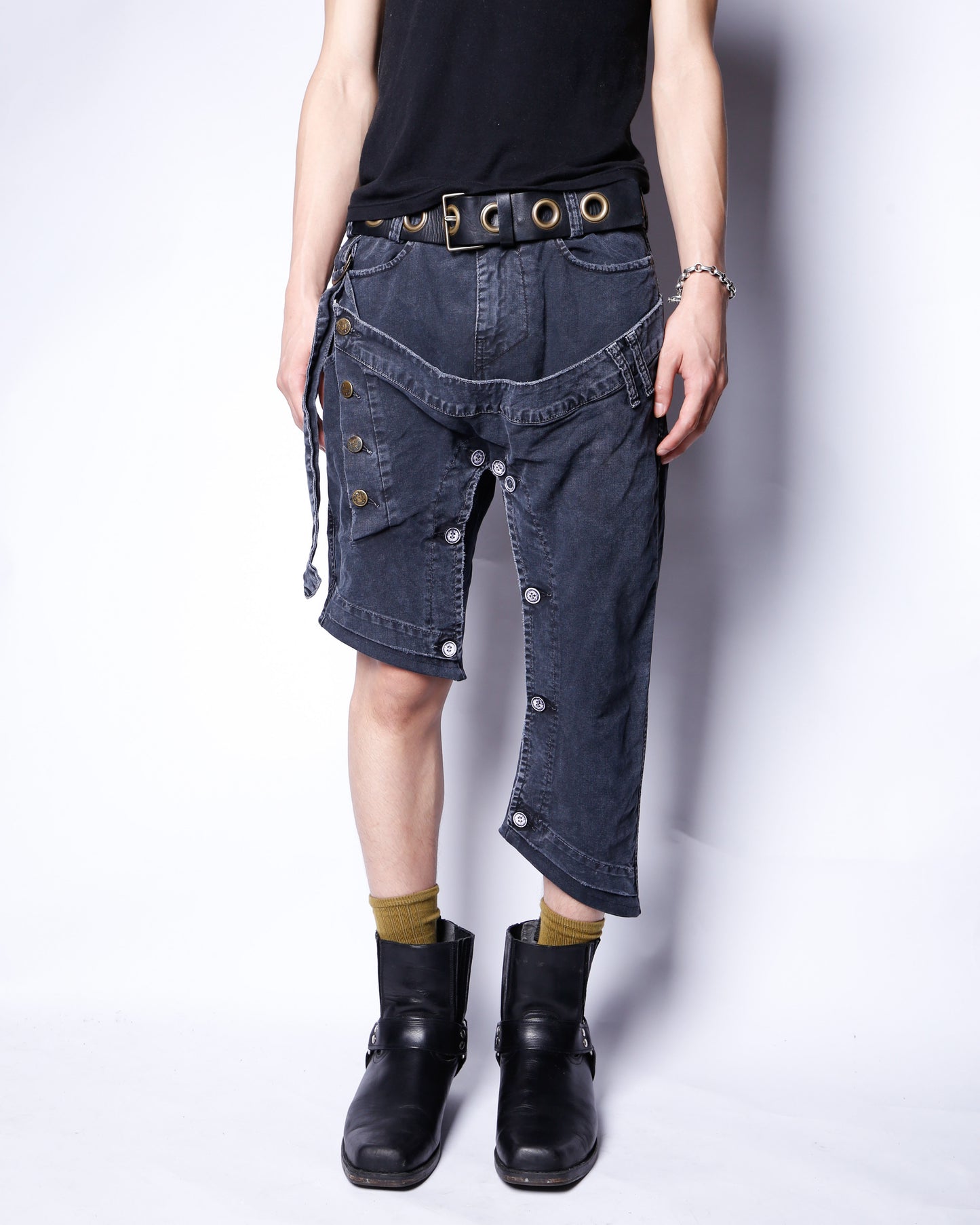 vintage slash asymmetry trousers