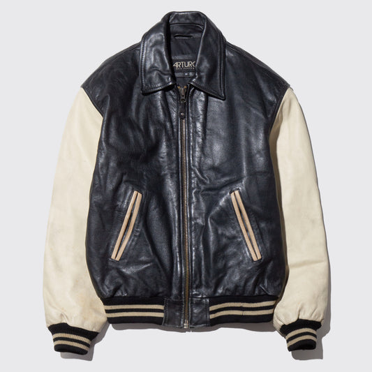 vintage leather varsity jacket